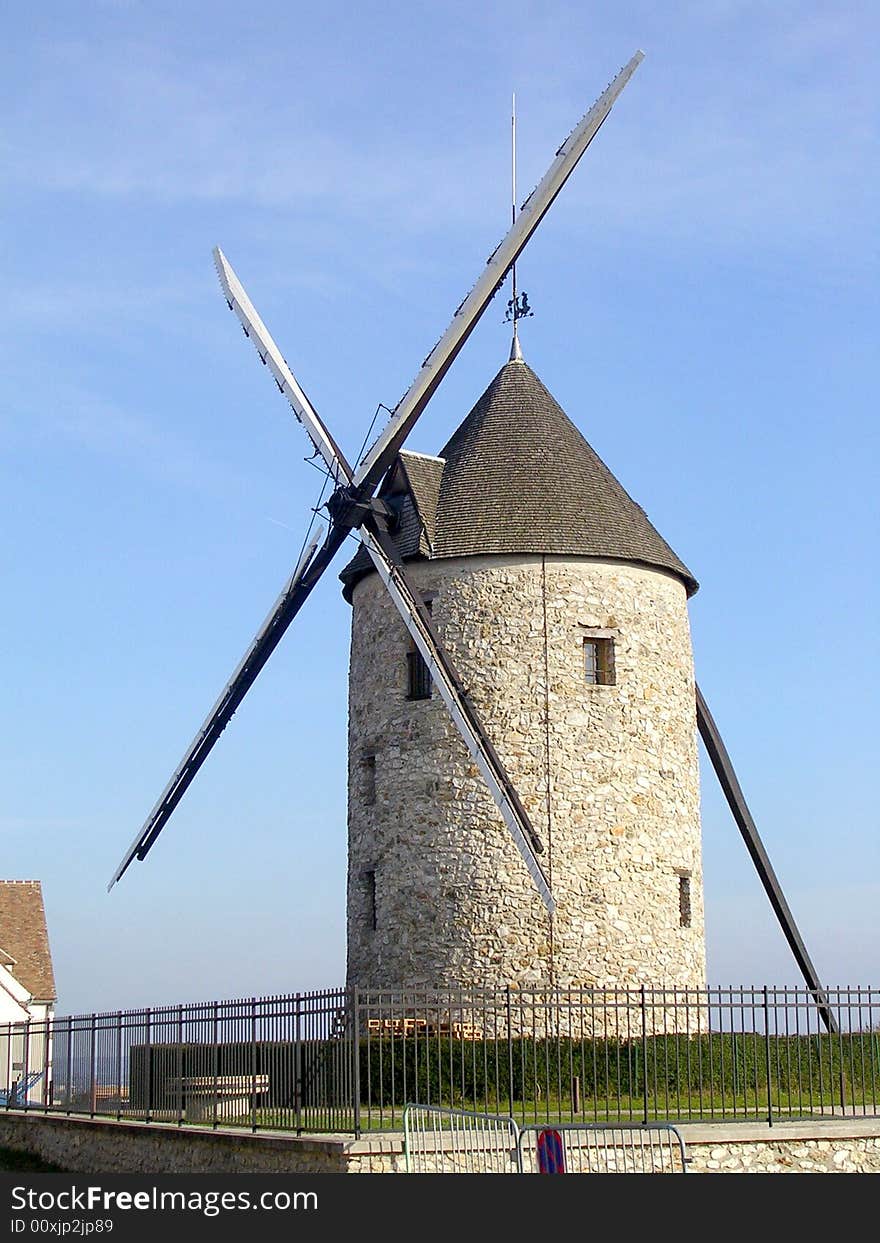 Stone french windmill lateral view