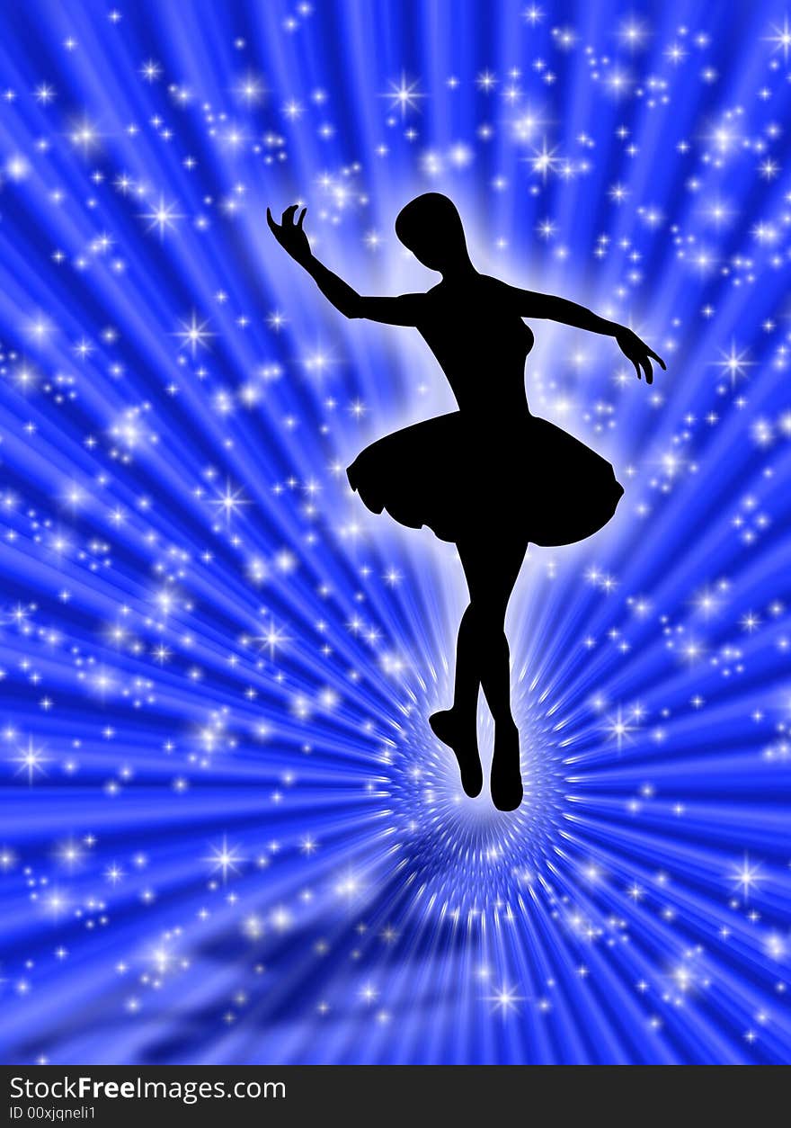 Classical dancer dancing in the bright stars. Classical dancer dancing in the bright stars