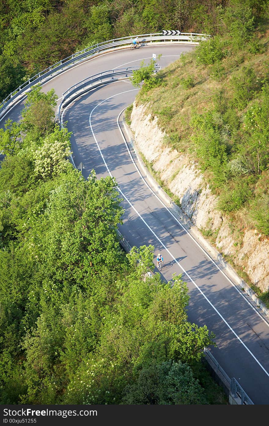 Mountain road cyclist