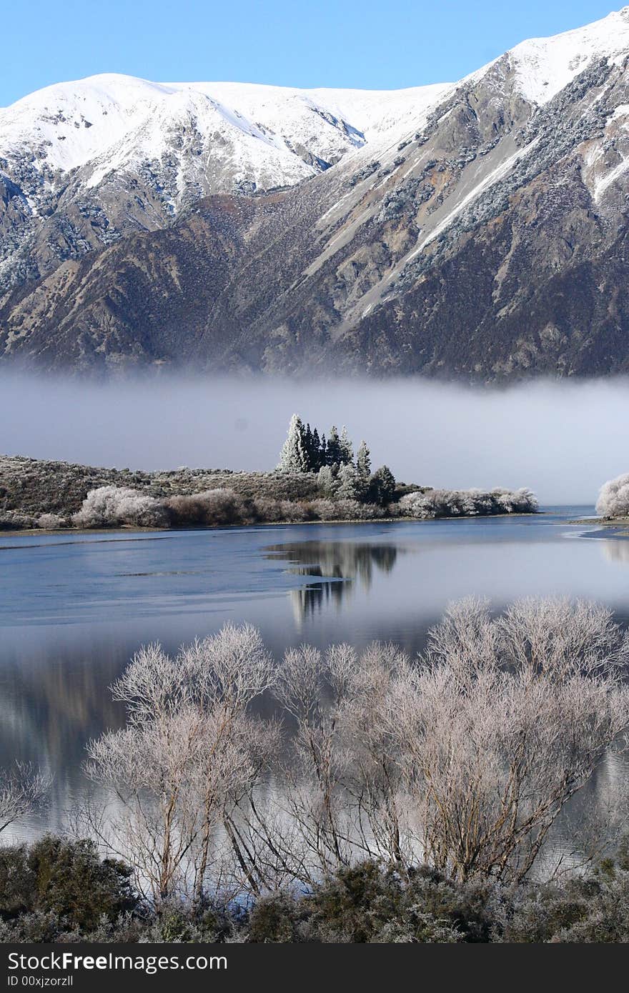 Lake Pearson, New Zealand, winter. Lake Pearson, New Zealand, winter