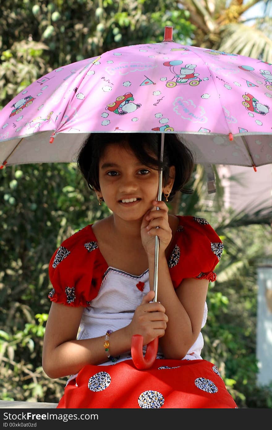 Nice Girl And Her Umbrella