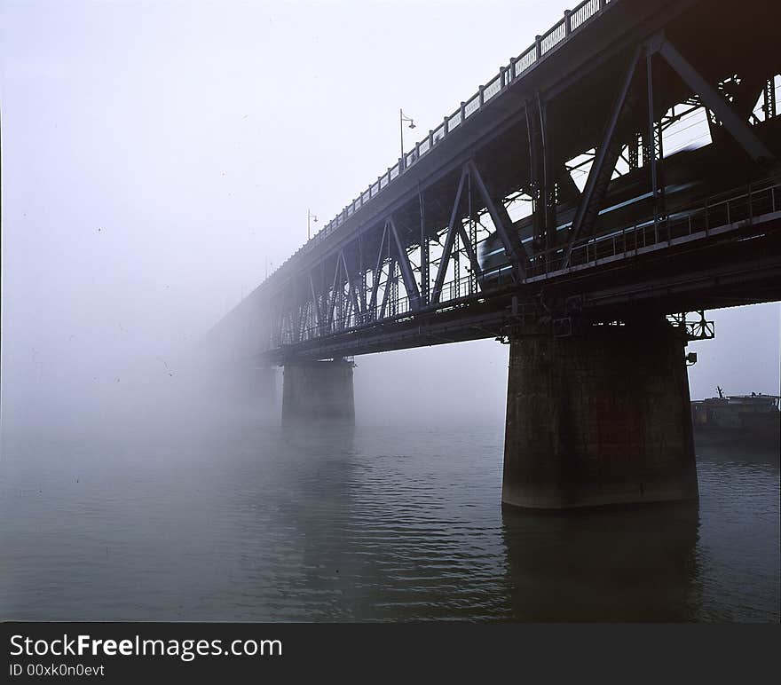 Pentax 67,Medium format,train cross the Qianjiang Bridge