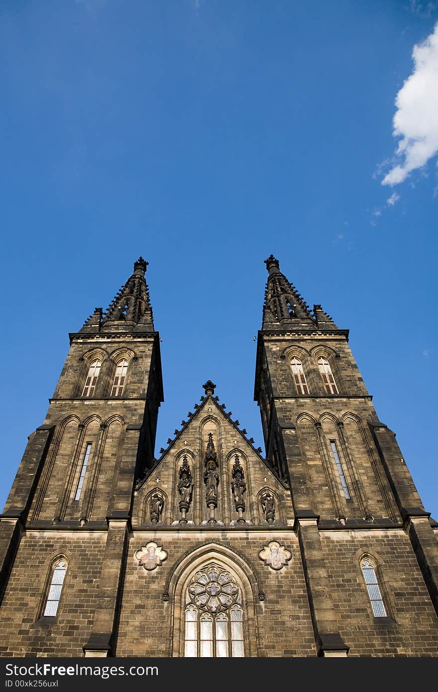 Gothic church of St. Peter and Paul on Vysehrad in Prague. Established in 1st half of 11 century, last rebuild was finished in 1903. Gothic church of St. Peter and Paul on Vysehrad in Prague. Established in 1st half of 11 century, last rebuild was finished in 1903.