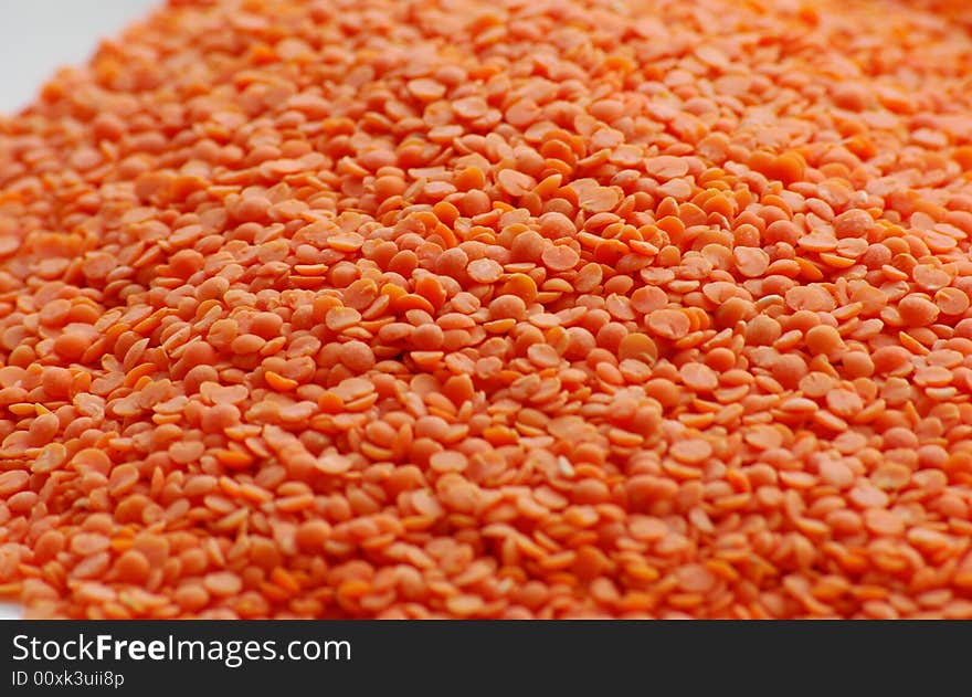 Close up shot of some red lentils. Close up shot of some red lentils