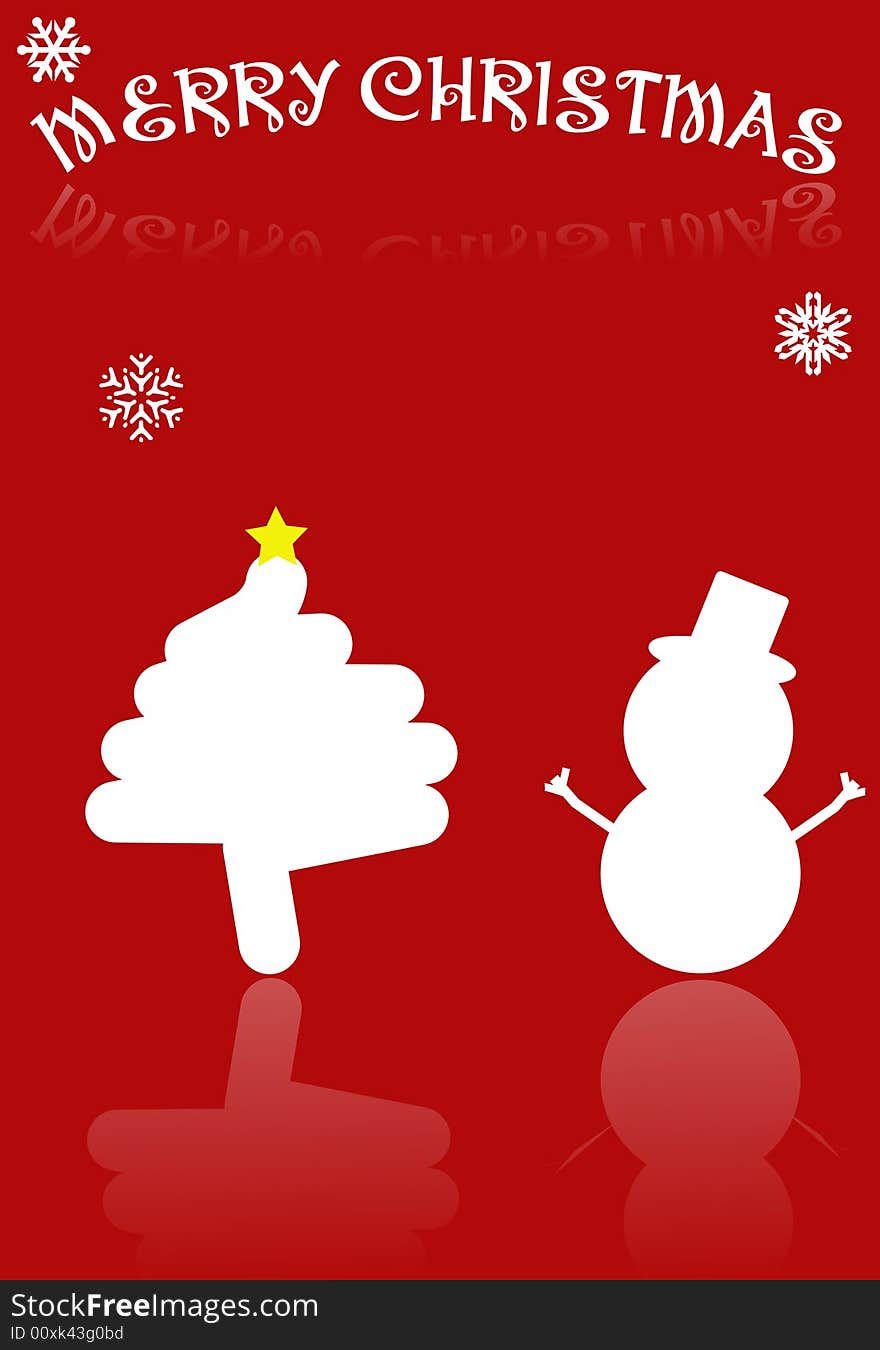 A nice christams white illustration on a red background. A nice christams white illustration on a red background