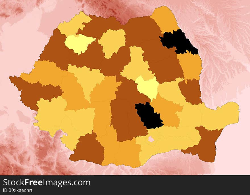 Map of Romania population in 2004. Map of Romania population in 2004.