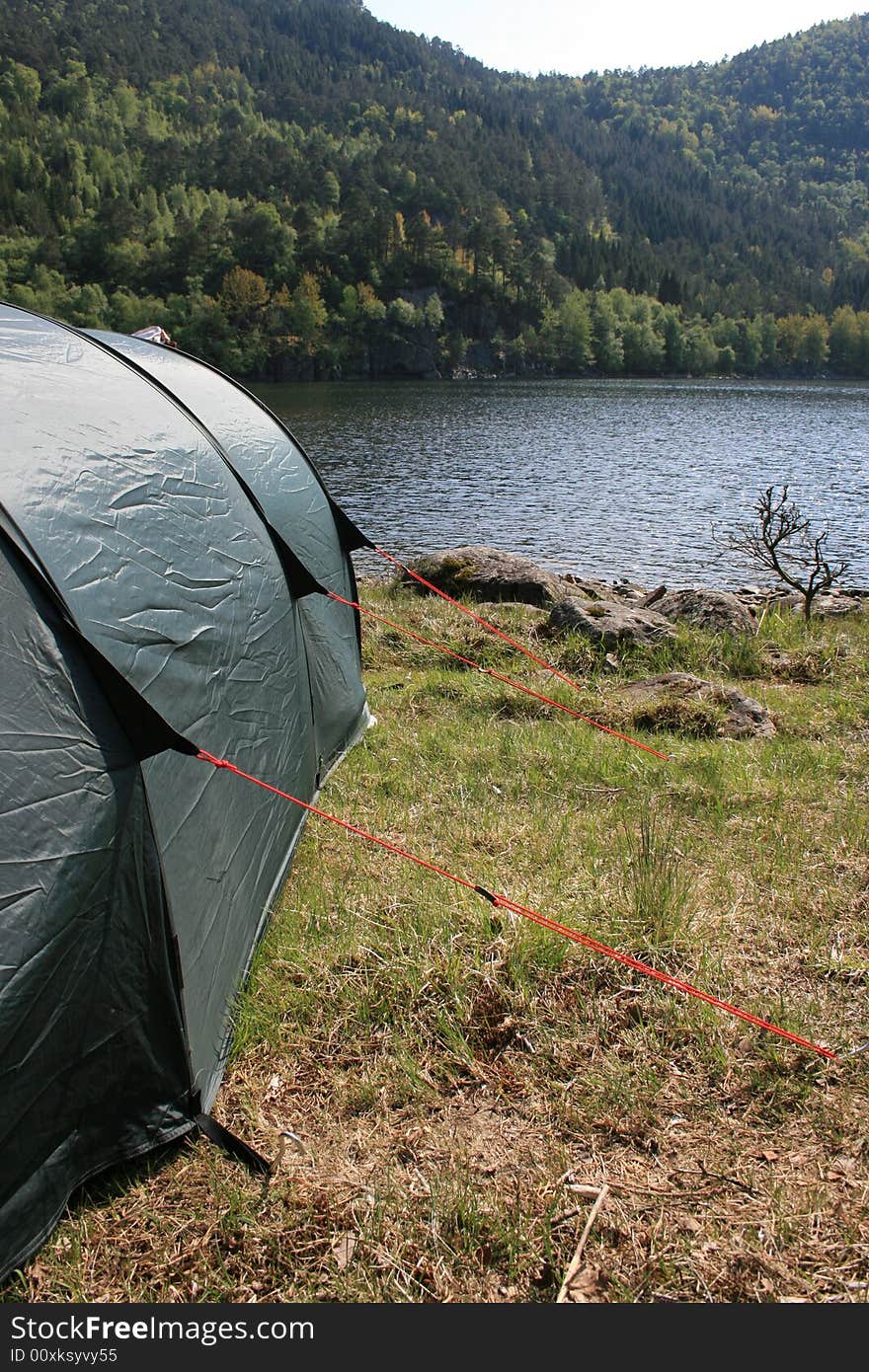 Campsite in wild free nature