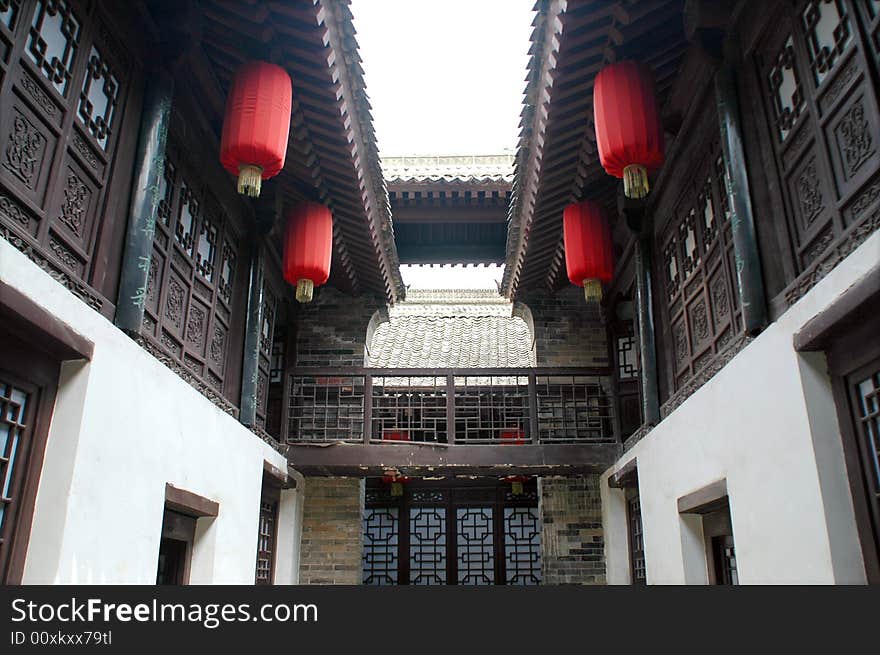 China ancient building of traditional courtyard. China ancient building of traditional courtyard.