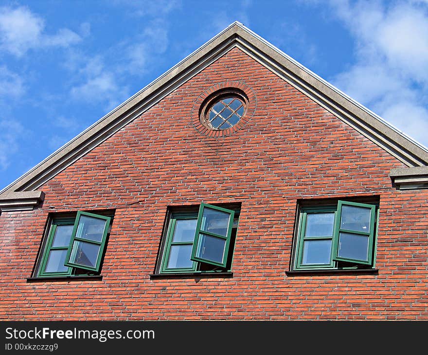 Open windows of opportunities - bricks house with open windows