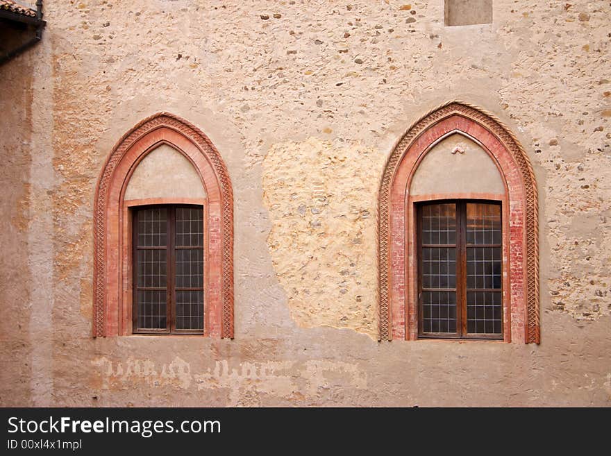 Windows castle of Torrechiara - Italy. Windows castle of Torrechiara - Italy