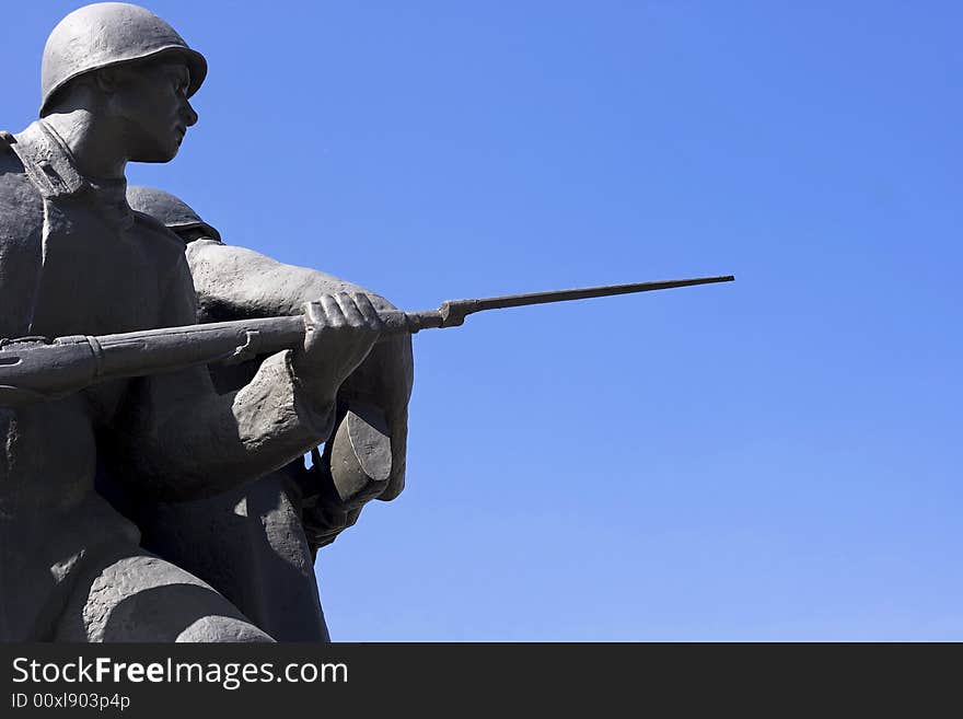 Monument to Russian soldier in honour of a victory above a fascism.