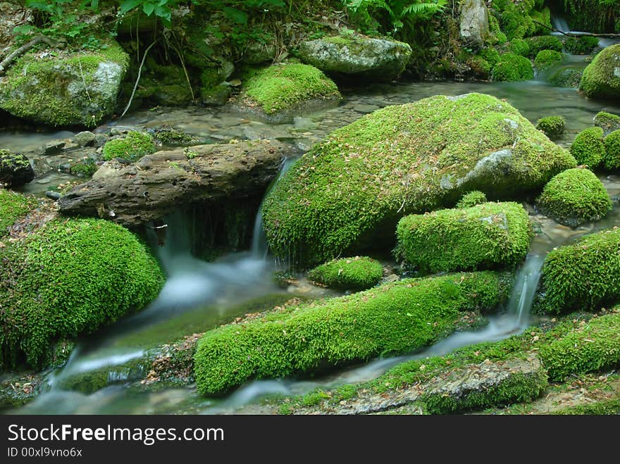 Beautiful stream in mountains, Long exposure. Beautiful stream in mountains, Long exposure