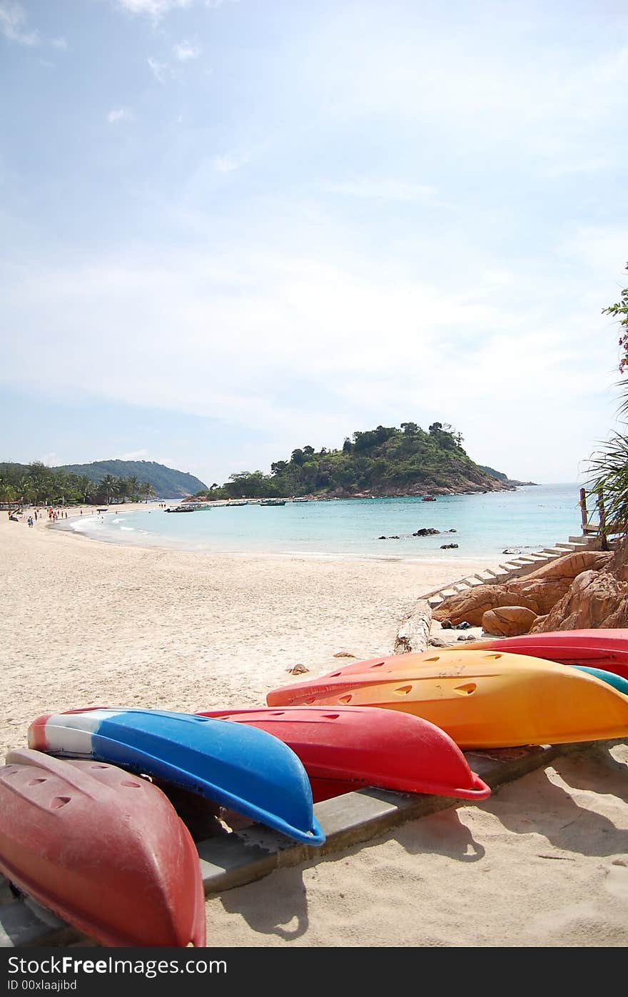 Colorful canoes