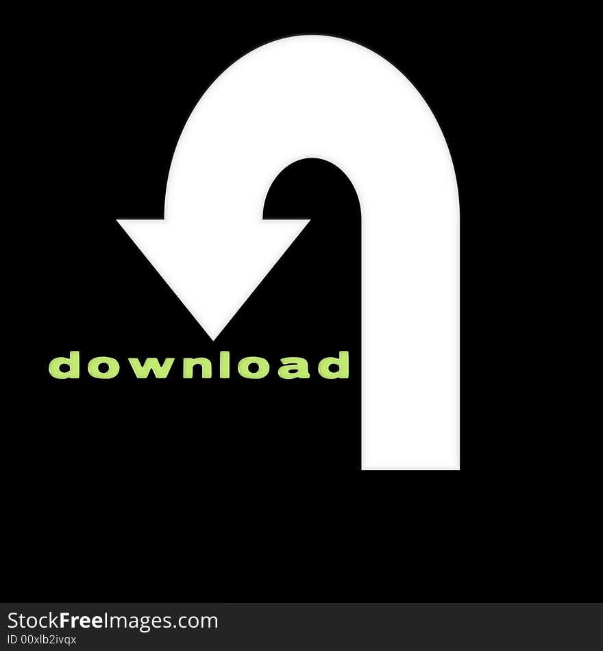 Image of an arrow pointing downwards for the symbol of downloading