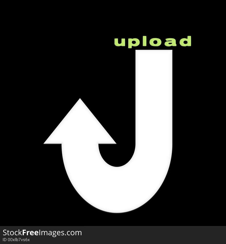 Image of an arrow pointing upwards for the symbol of uploading