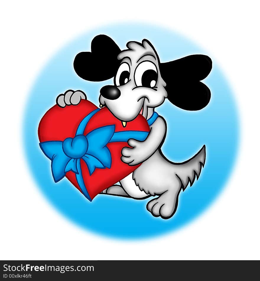 Dog with heart