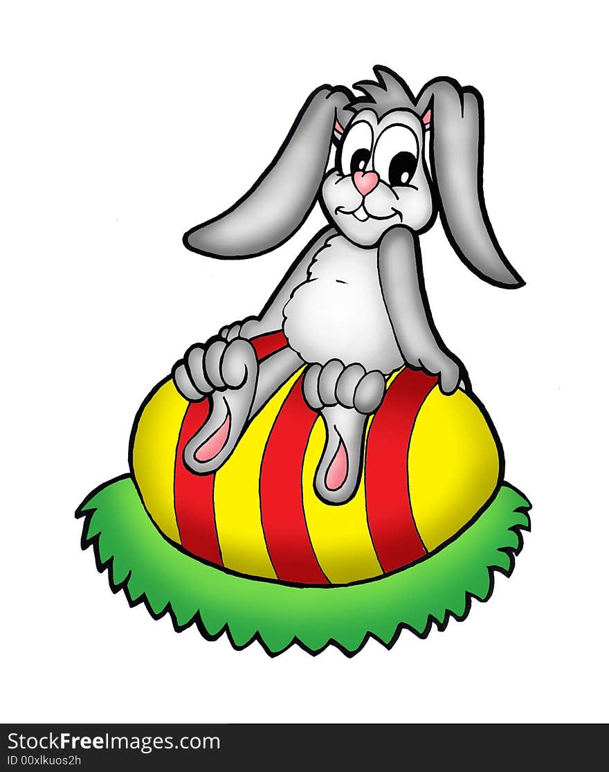 Easter bunny on egg