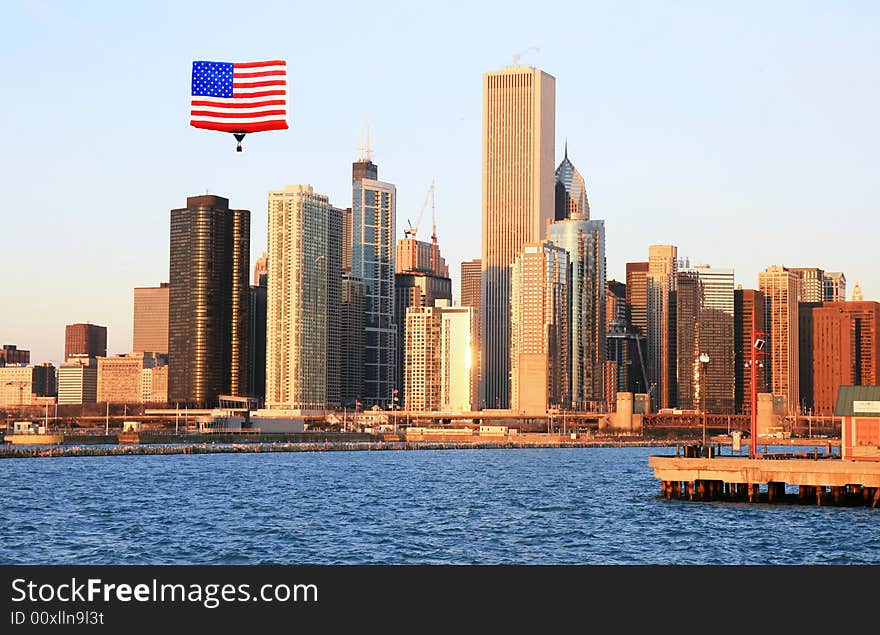 The high-rise buildings in Chicago