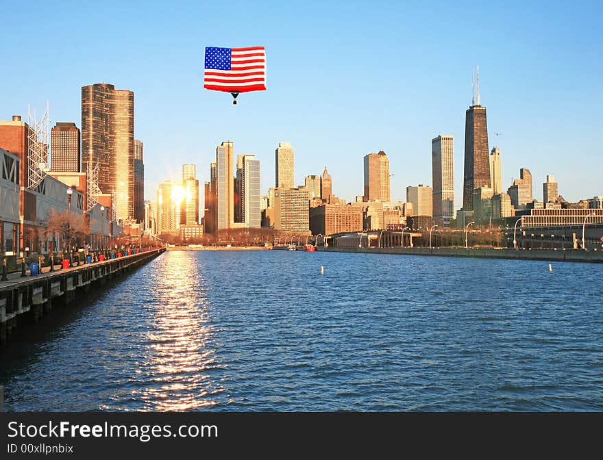 The high-rise buildings in Chicago