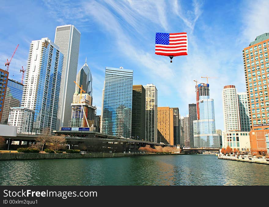 The high-rise buildings in Chicago