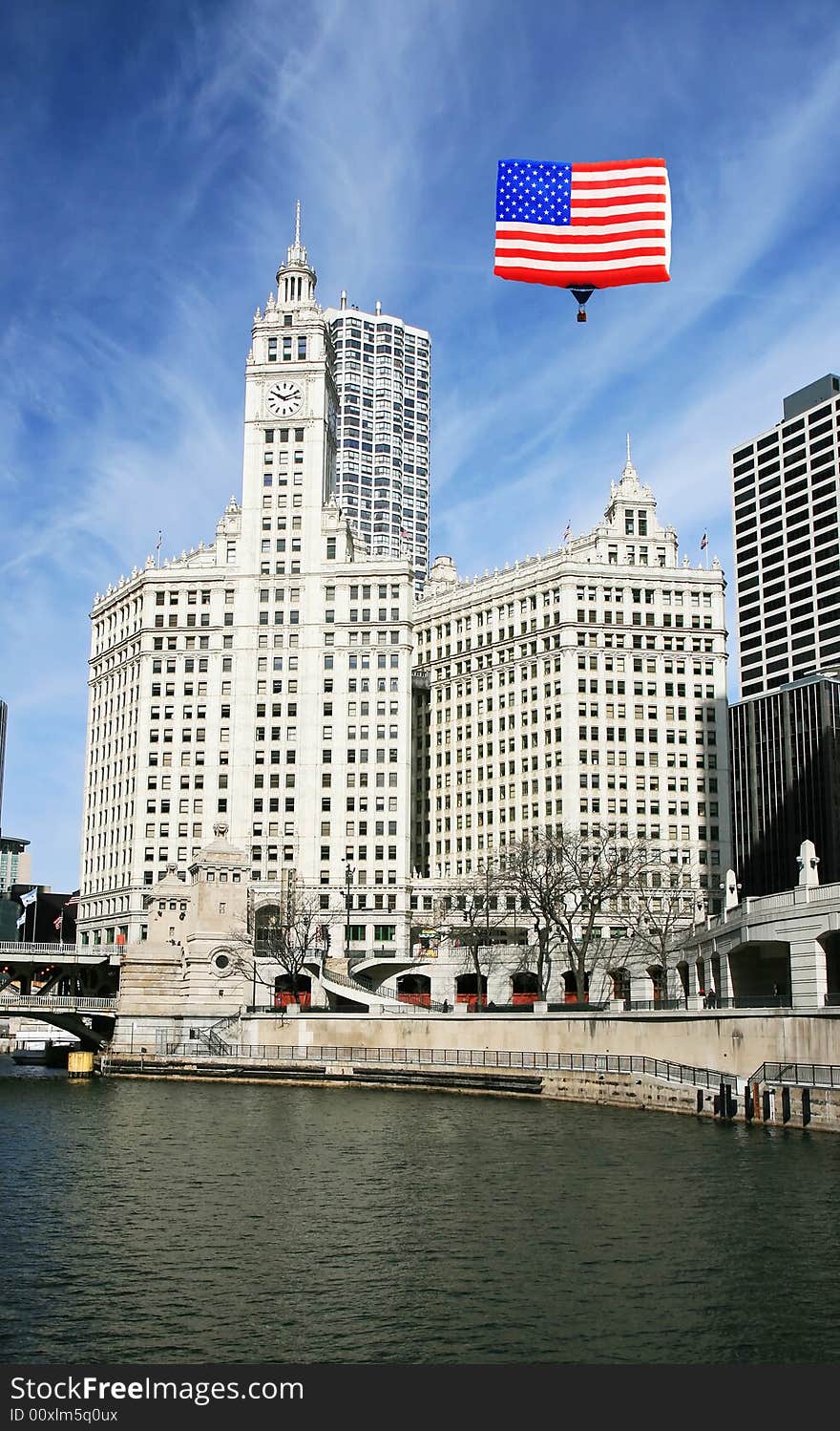 The high-rise buildings in the downtown Chicago. The high-rise buildings in the downtown Chicago