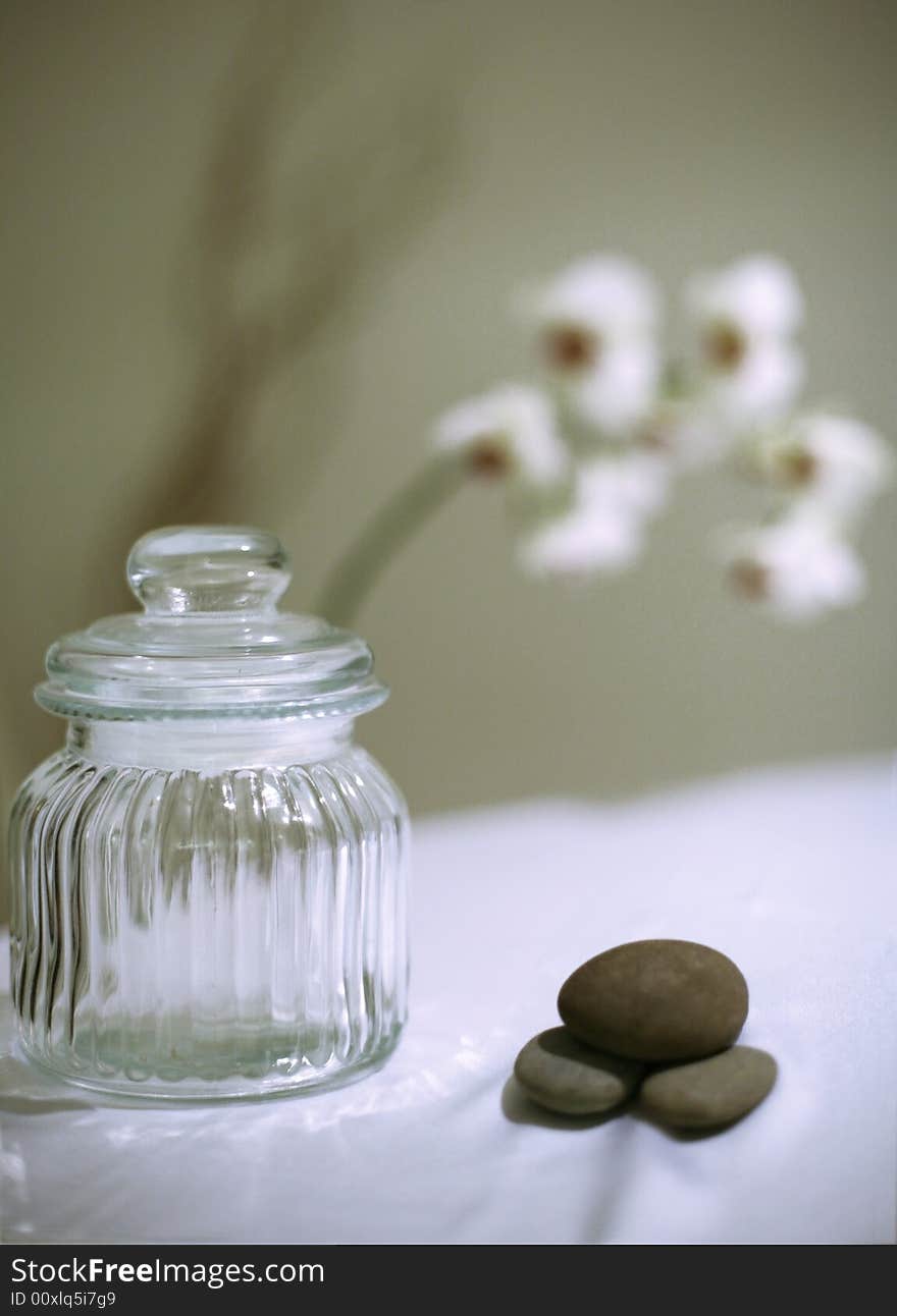 Stones pyramid with a glass jar. Stones pyramid with a glass jar