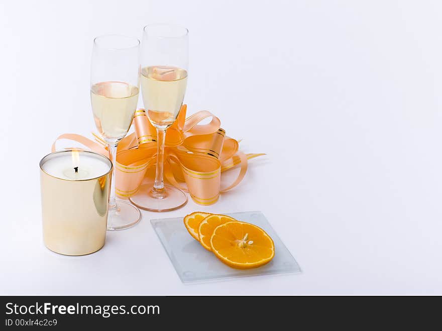 Juice and orange bu candle