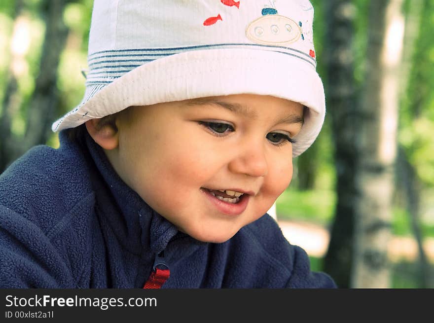 Happy boy in a hat