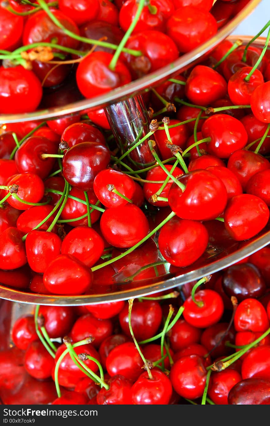 Fresh cherries for a breakfast