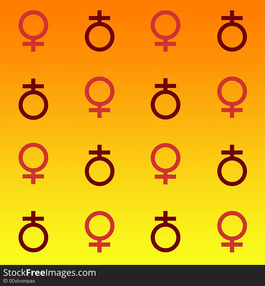 The symbol of women on a warm gradient. The symbol of women on a warm gradient.