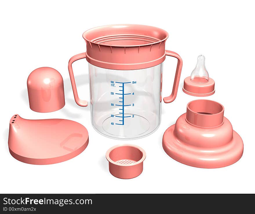 Baby Training Mug with deferent parts.