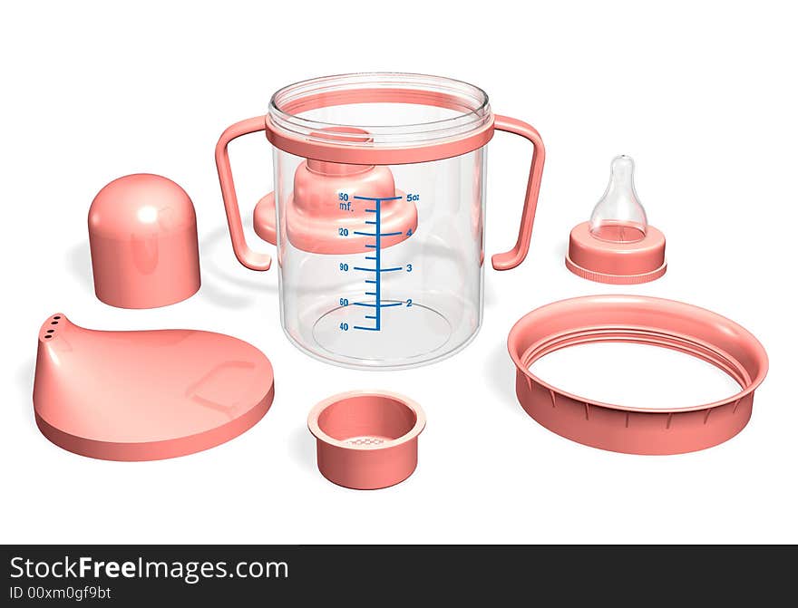 Baby training mug with deferent parts. Baby training mug with deferent parts.