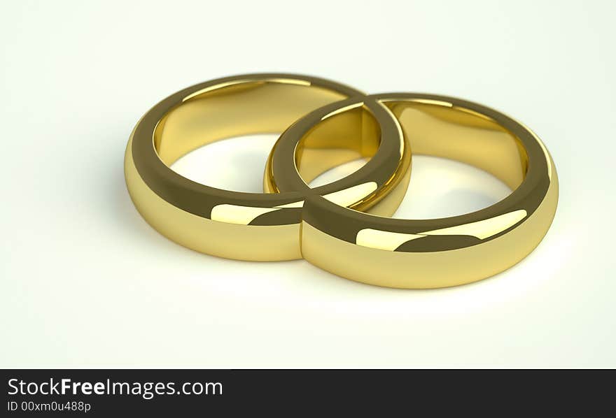 Two high quality golden wedding rings. Two high quality golden wedding rings