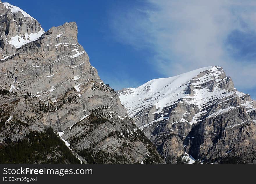 Snow peak of rocky mountain in kananaskis country, alberta, canada. Snow peak of rocky mountain in kananaskis country, alberta, canada