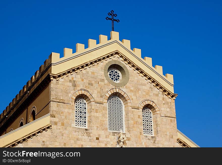 Detail of an Italian cathedral's facade. Detail of an Italian cathedral's facade