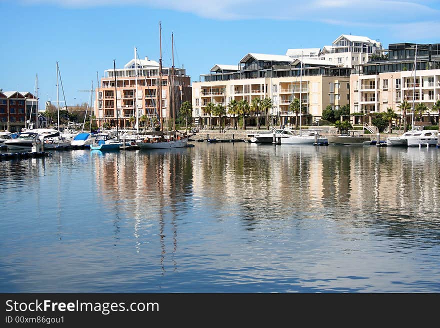 Boats in Harbor in Cape Town, South Africa