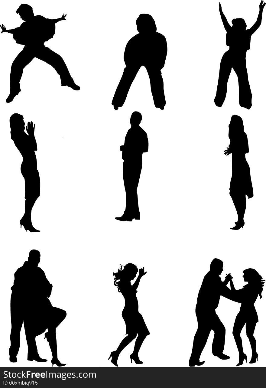 People shapes dancing and having fun