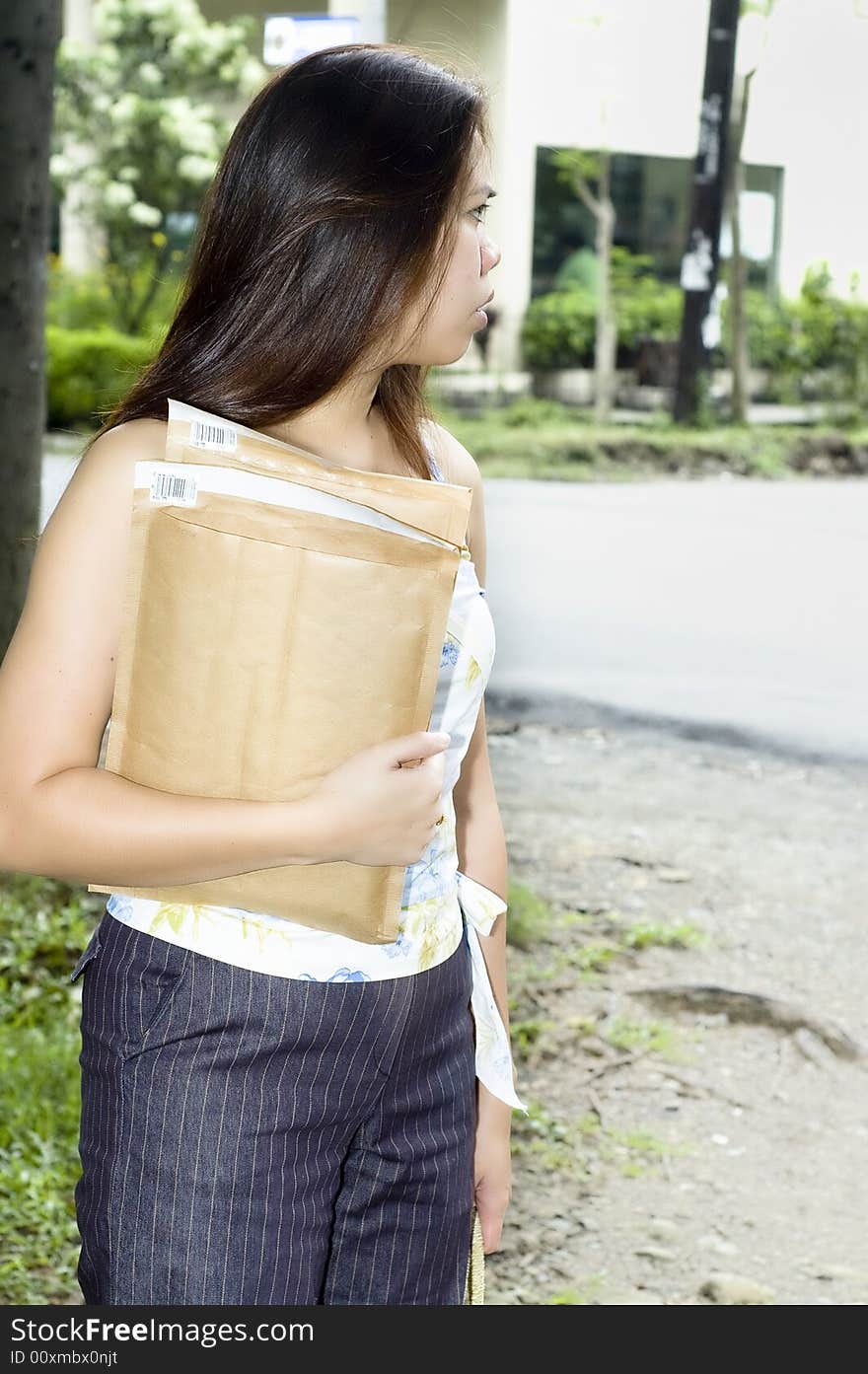 Woman with Envelopes