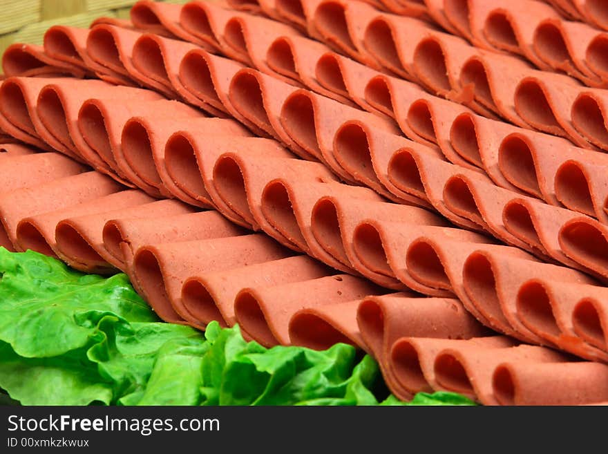 Sausage on a breakfast table