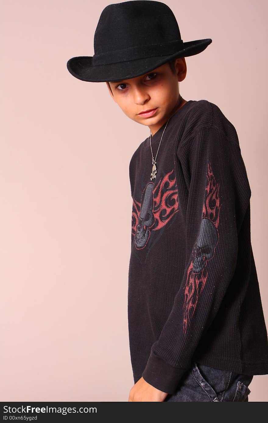 Boy Wearing Grungy Gothic Clothing