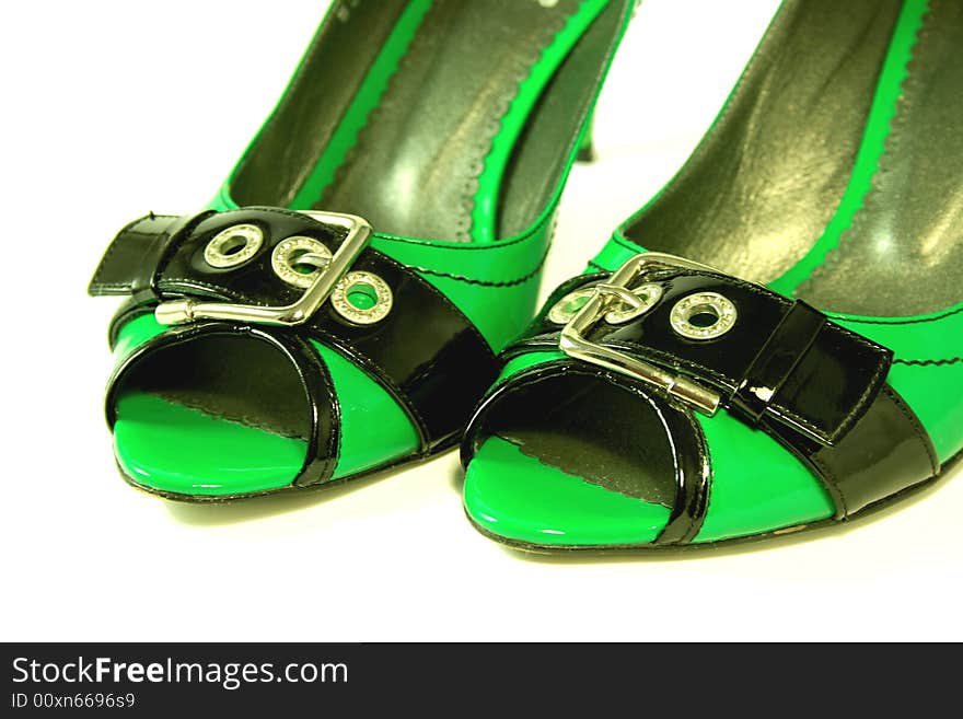 Green High-heeled shoes