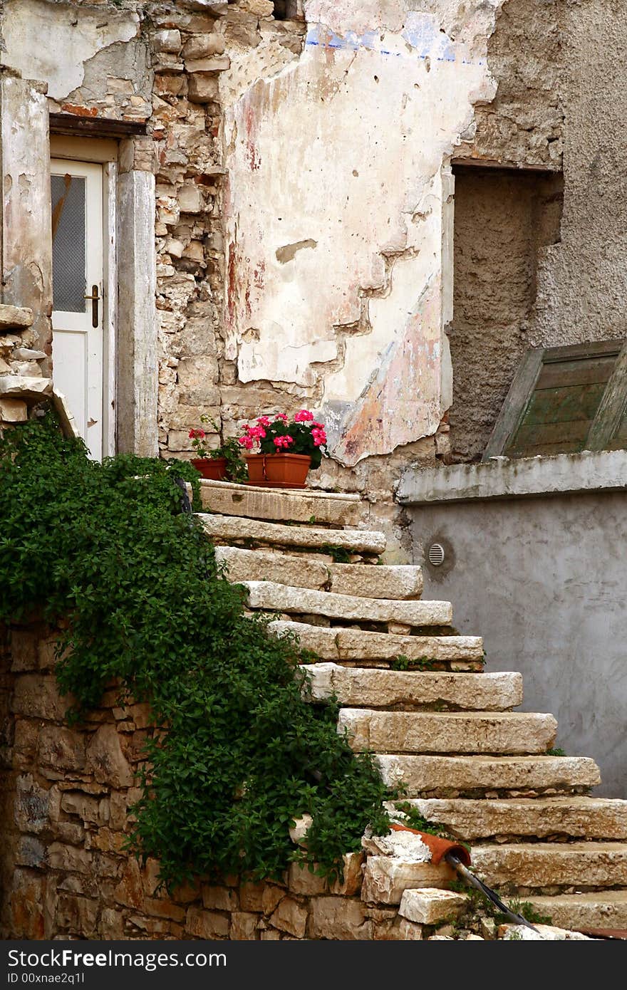 Old house in Town Fazhana. Croatia. Europe