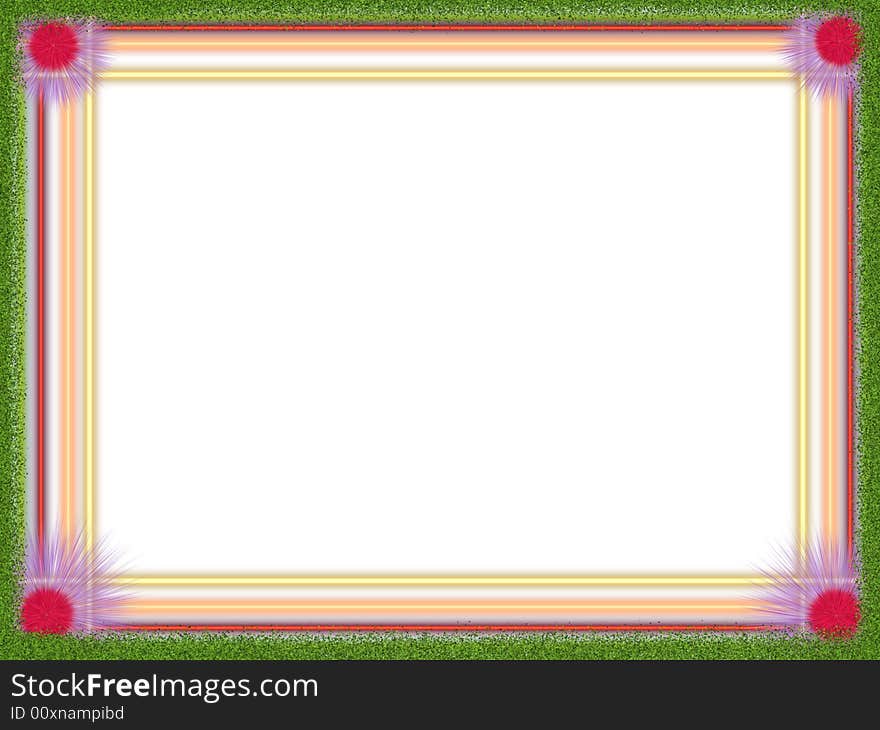 Frame with board and green colours