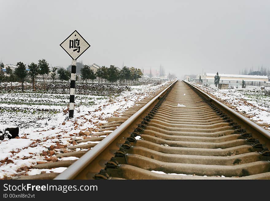 After the snow of the railway