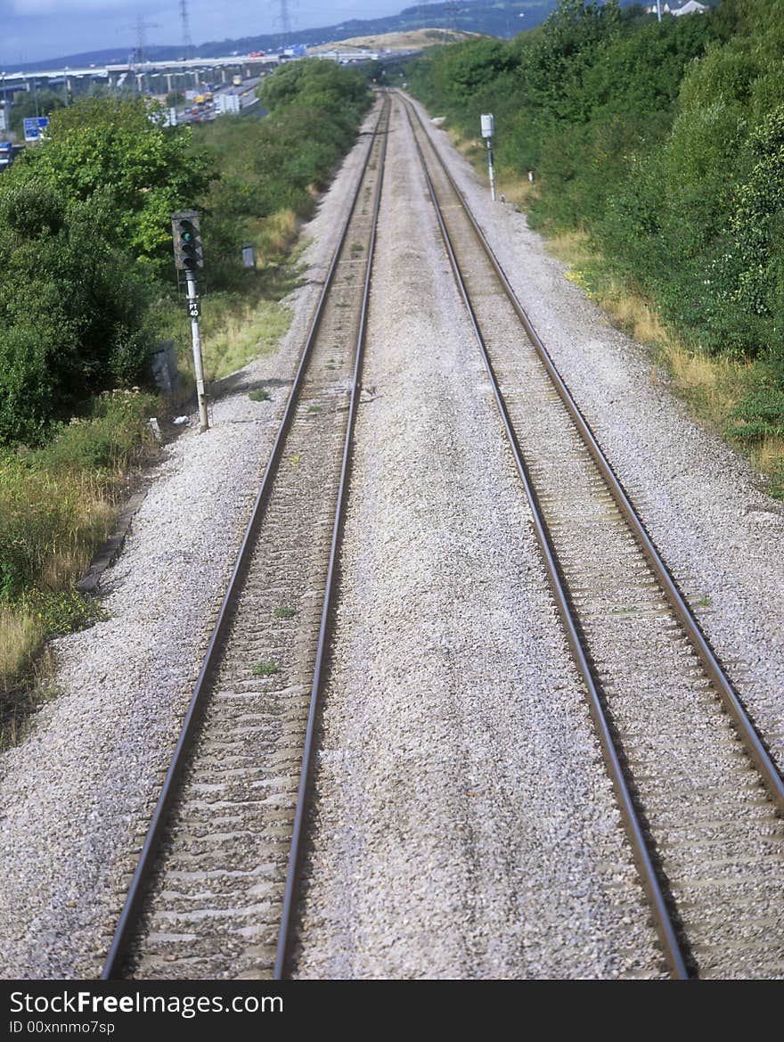 Mainline railway tracks,Great Britain