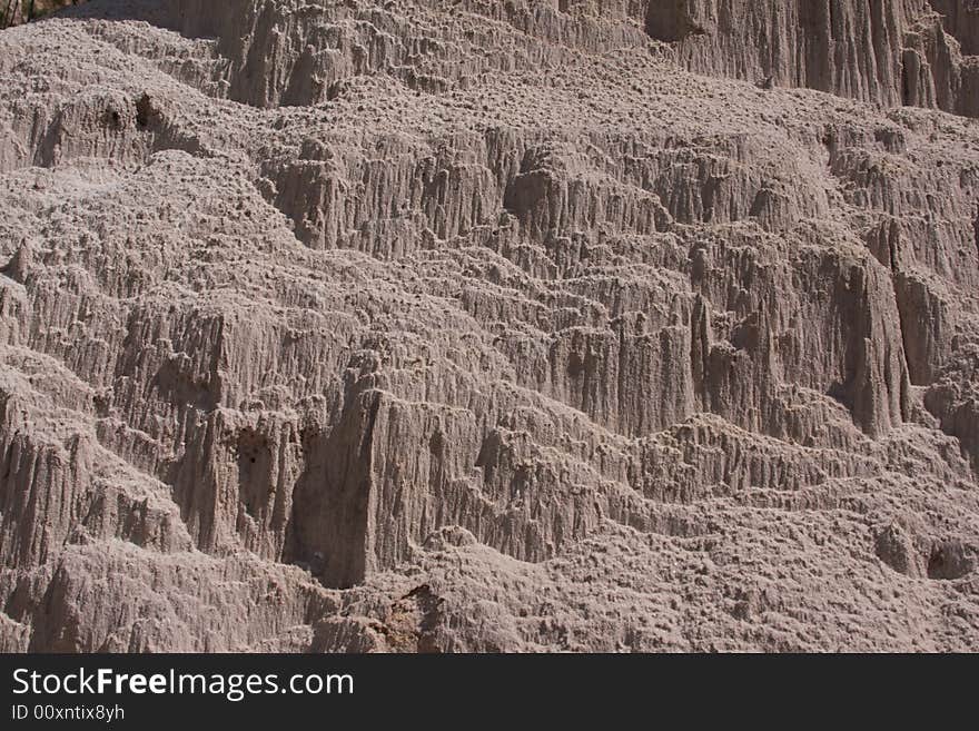 Sand formations on Providence Canyon walls