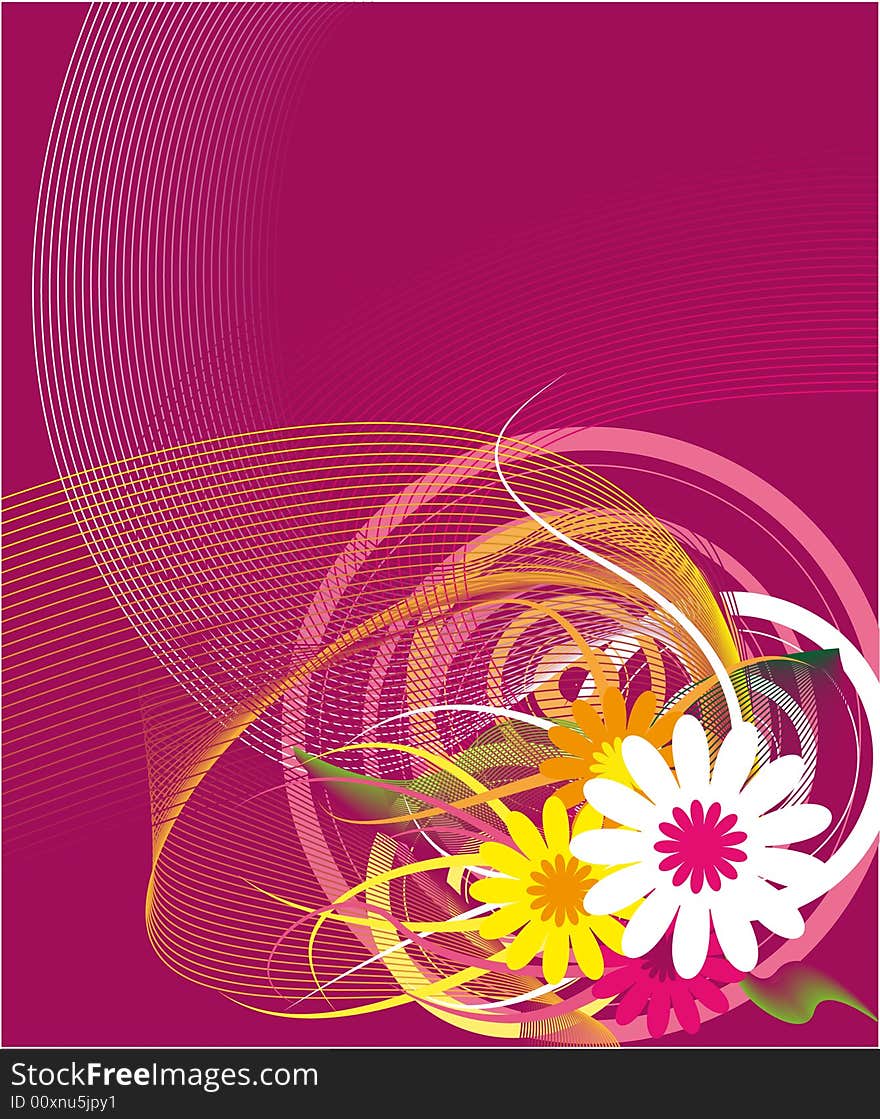 A decoreted violet background with stripes, lines and circles. A decoreted violet background with stripes, lines and circles