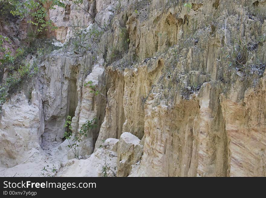 Mineral formations in Providence Canyon