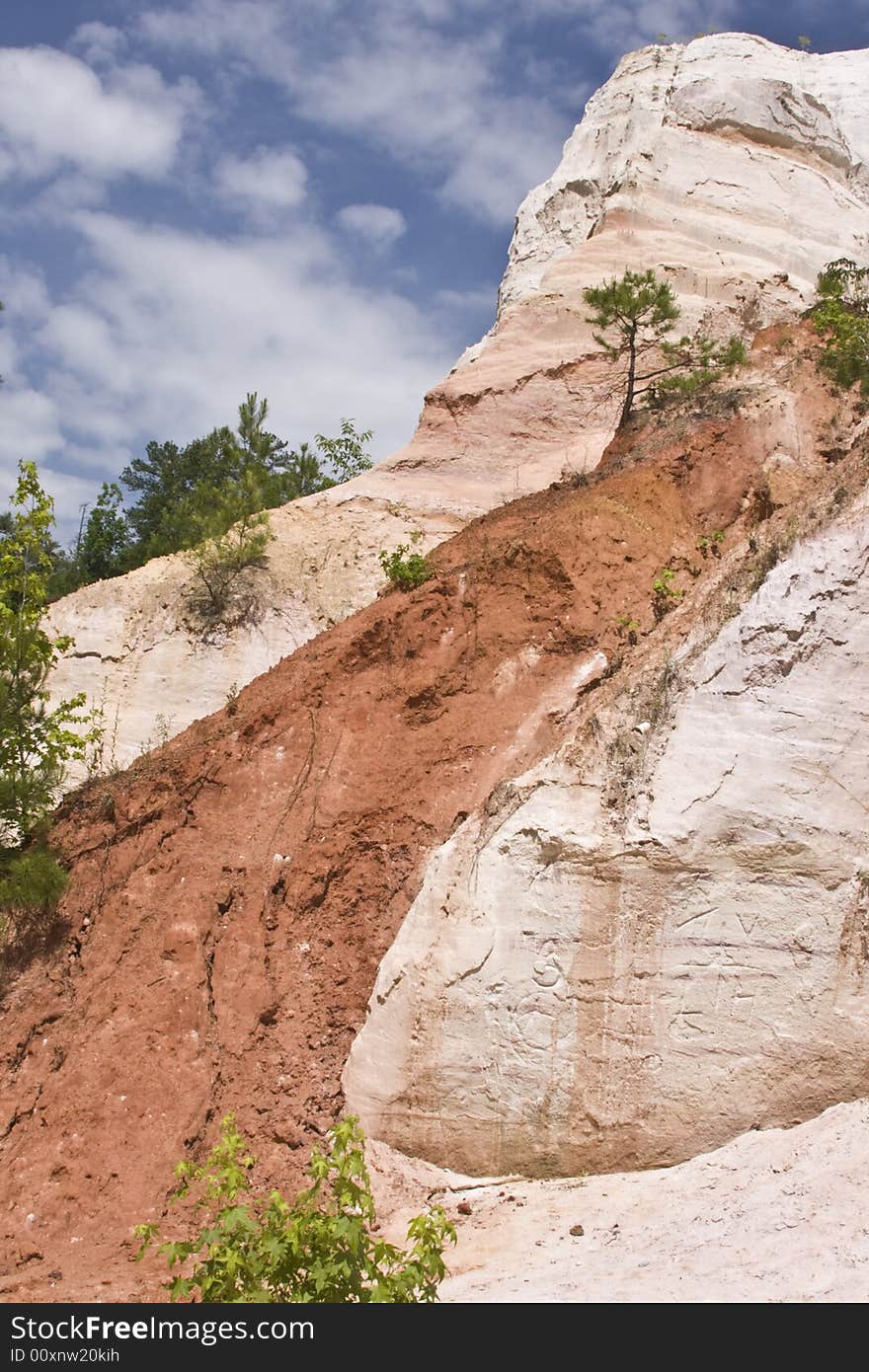 Different colors of sand  in Providence Canyon