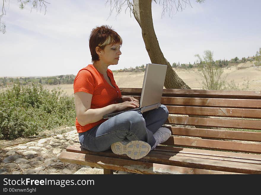 Woman and laptop